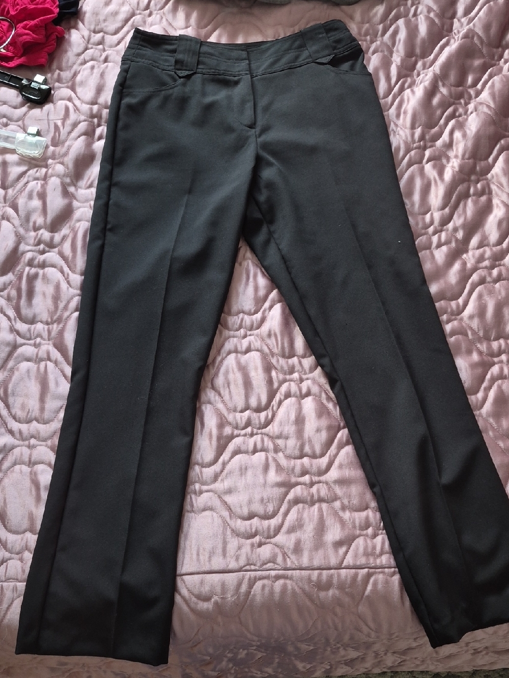 Reitmans Solid Black Tailored Straight Leg Dress Pants - Office Career Trousers